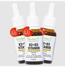 K2+D3 vitamin étrend-kiegészítő csepp – 20 ml x 3 db