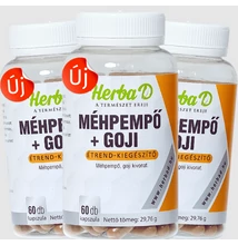 Méhpempő+Goji étrend-kiegészítő,  60 db növényi kapszula x 3 db