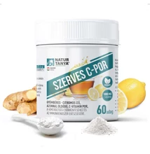 Natur Tanya® Szerves C-por – azonnal oldódó, gyömbéres - citromos ízű C-vitamin por, 60 adag