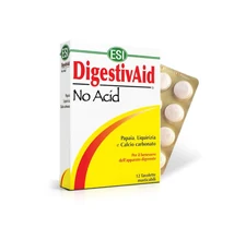 Natur Tanya® ESI® No Acid-Stop a savaknak!- Lúgosító-savlekötő szopogatós tabletta, gyomorégésre, puffadásra. 12x