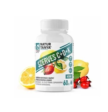 Natur Tanya® Szerves C+D+K - Retard 1000mg C-vitamin, 2000IU D3-vitamin, 30 µg natto fermentált K2-vitamin, csipkebogyó kivonat és citrus bioflavonoidok