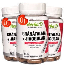 Gránátalma + Jiaogulan Étrend-kiegészítő, 30 db növényi kapszula x 3 db