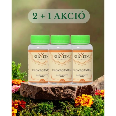 Ashwagandha - Nirveda, akciós csomag, 60 db 2 + 1 ajándék, 250 mg