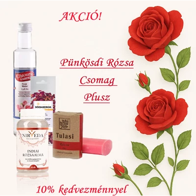 Pünkösdi Rózsa Csomag Plusz (Rózsaalma + Rózsaszappan + Rózsaszirom + Rózsavíz)