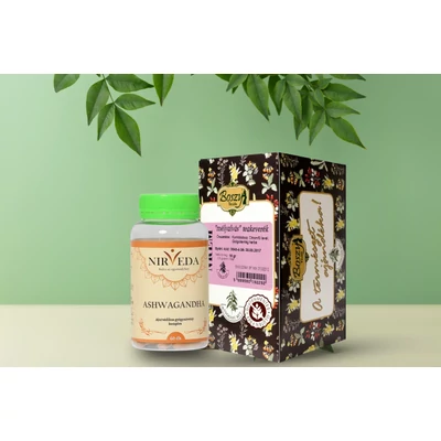 Éjszakai nyugalom csomag (Ashwagandha - Nirveda, 60 db, 250 mg + Boszy Nrem - mély alvás filteres tea, 20 filter)