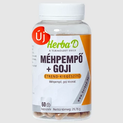 Méhpempő+Goji étrend-kiegészítő,  60 db növényi kapszula