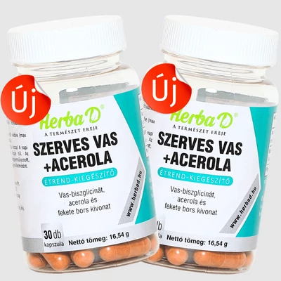 Szerves vas + acerola - 30 db kapszula x 2 db