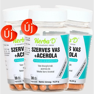 Szerves vas + acerola - 30 db kapszula x 3 db