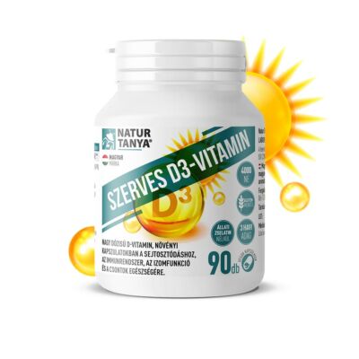 Natur Tanya® Szerves D3-vitamin 4000NE növényi kapszulatokban, E-vitaminnal