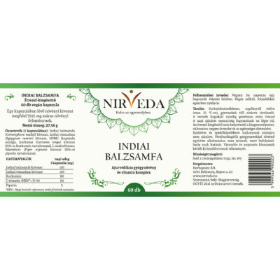 Indiai Balzsamfa étrendkiegészítő vegán kapszula, 60 db