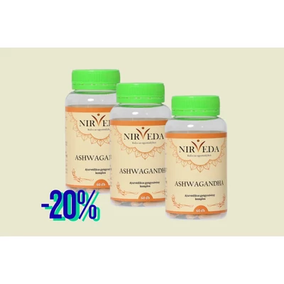 Ashwagandha - Nirveda, akciós csomag, 60 db x 3 db, 250 mg