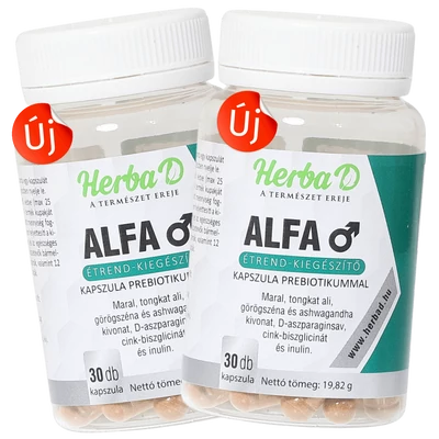 Alfa étrend-kiegészítő kapszula prebiotikummal, 30 db x 2db