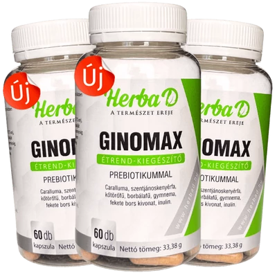 Ginomax étrend kiegészítő prbiotikummal, 60 db x 3 db