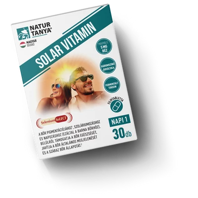 Natur Tanya® SOLAR VITAMIN – Napozóvitamin a bőr egészségéhez, napérzékenység esetén, és napozás vagy szolárium mellett a barna bőrért