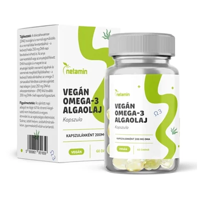 Netamin vegán omega-3 algaolaj kapszula 60x